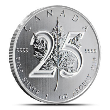 13 1 Oz 25th Anniversary Canadian Silver Maple Buy 999 Silver