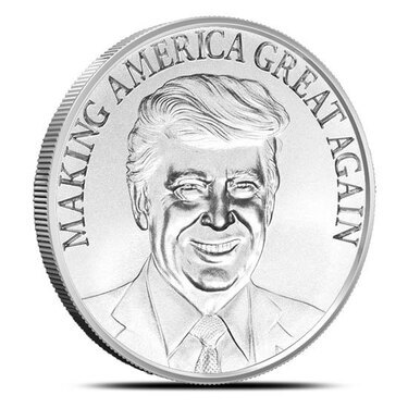 2016 1 oz each .999 fine silver Trump Reverse Proof/BU  Oligarchy Silver Shield 