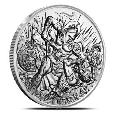 1oz The Spartan Warrior Molon Labe .999 Fine Silver Round Coin Come and Take it 