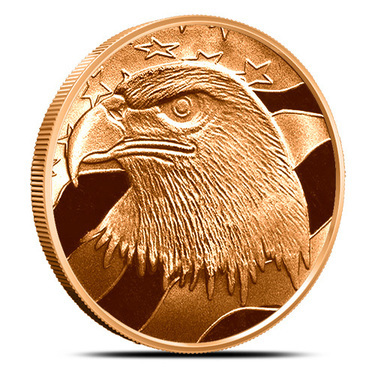 1 oz  Silver & Copper Round "NEW" Back USA Flag American Bald Eagle 