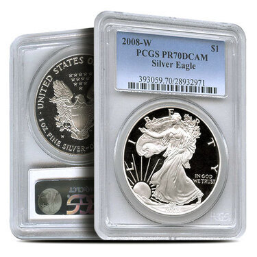 2008-W $1 Proof Silver Eagle PR70 PCGS Mercanti 