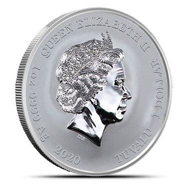 ST * Moneda de plata 1 oz 999 plata Tuvalu Gods of Olympus 2022 Athena 1 oz AG 
