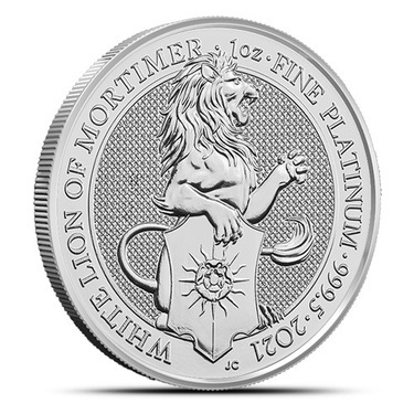 2021 Great Britain Platinum Queen's Beasts White Lion £100-1 oz BU 