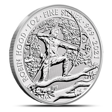 Silvern Metals 2021 Myths and Legends Robin Hood Silver Coin 1oz .999 silver in Lighthouse Capsule