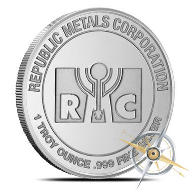 NEW Republic Metals Corp 1 Troy Ounce .999 Fine silver Round 1-Day Ship RMC 