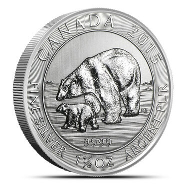 2013 1.5 oz Silver Canadian $8 Polar Bear 