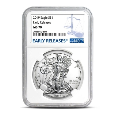 2019 1oz Silver Eagle NGC MS70 Eagle Core Early Releases 