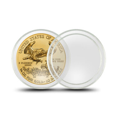 Capital Holder For 1/4 oz Krugerrand Gold Coin 3.3x3.3 White Snaplock Capsule 
