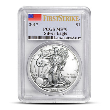 2017 $1 American Silver EaglePCGS MS70.999 1oz First StrikePerfect ASE 