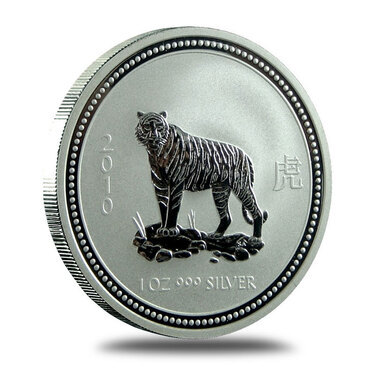 FREE SHIPPING 2010 1 oz .999 Fine Silver Australia Year Of The Tiger Coin 