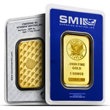 Sunshine Mint 1 Oz Gold Bars Buy Smi 9999 Fine Gold Bar