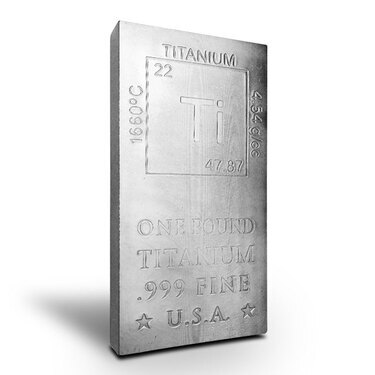 Ti Element Design .999 Bullion 16oz Ingot MADE IN THE USA! Titanium 1 Pound Bar 