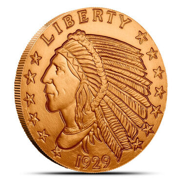 NO DATE 20 New Coins • Incuse Indian Design • 1 oz each .999 Fine Copper 