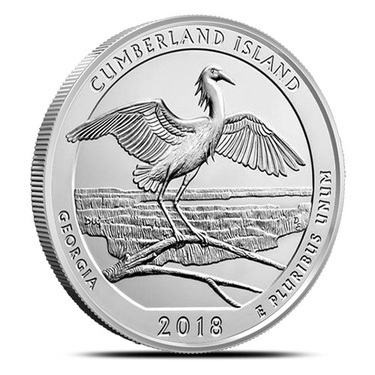 GA 5 oz Silver ATB America Beautiful Coin BU in Airtite 2018 Cumberland Island