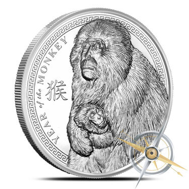 2016 Year of the Monkey 1 oz Copper Round BU