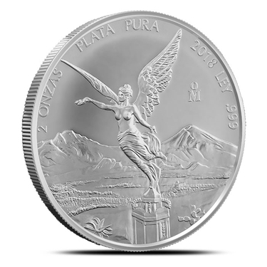LIBERTAD 2018 2 oz Silver ANTIQUED Coin in CAPSULE MEXICO