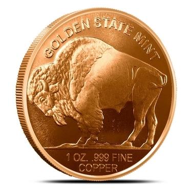 Bison 1 oz .999  Buffalo Copper Bullion Rounds Coins